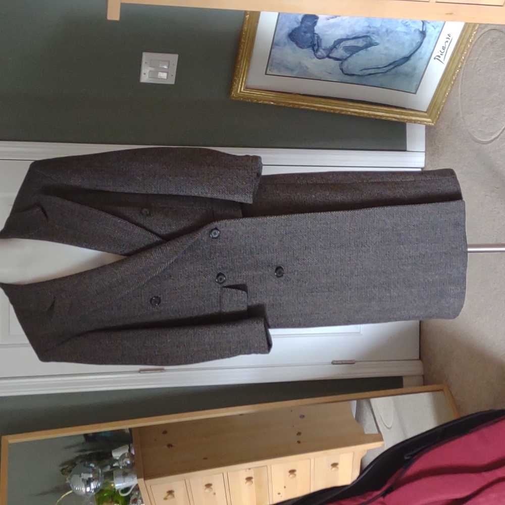 Christian Dior Monsieur Sport Wool Overcoat Top Coat Trench Coat 48 Slim fit.